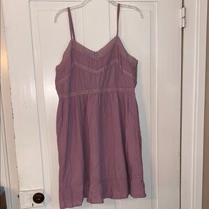 Women's Midi Dress Mauve Babydoll Junior XL Cottage Fairy
